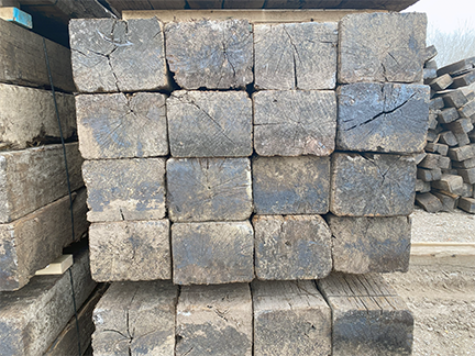 Used Railroad Ties for Sales_MMMRecycles_Used Railroad Ties for DIY Projects_green