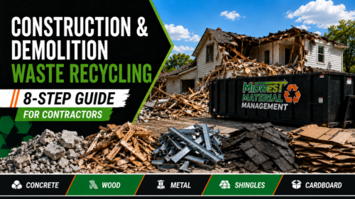 Construction and demolition waste recycling at a C&D recycling facility